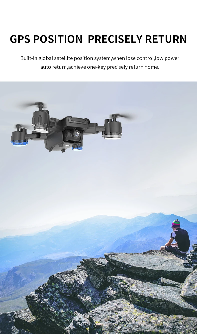 gps Дрон с 4K HD регулировкой 50x зум Камера широкий угол Wi-Fi FPV RC Квадрокоптер Профессиональный складной дроны