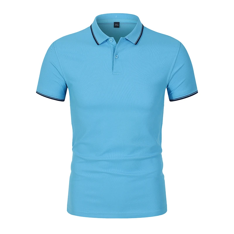 

210g40tc odel cotton double yarn bead ground Lapel short sleeve polo shirt