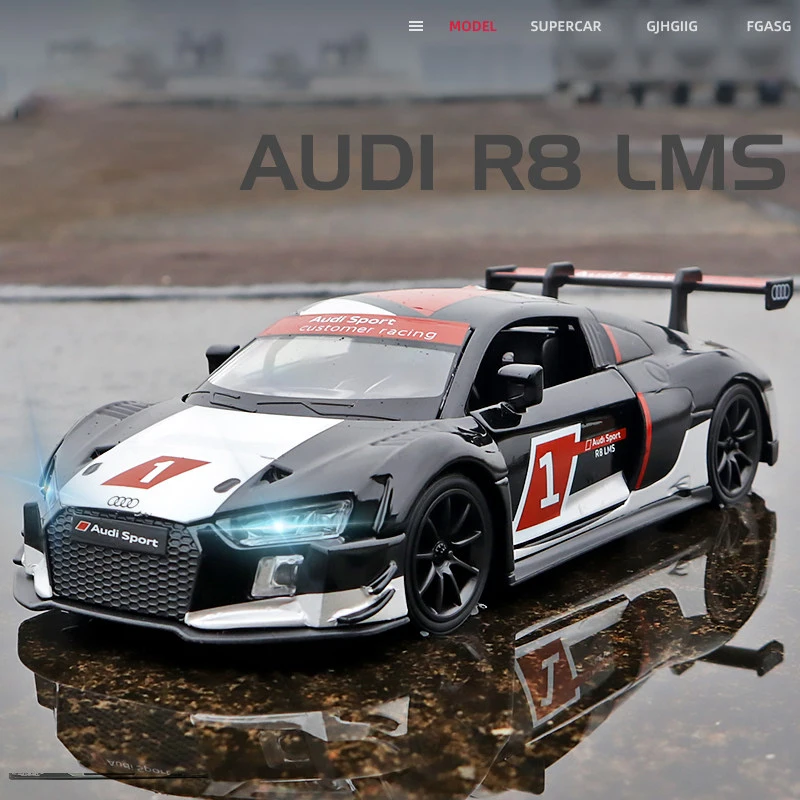 

1:32 AUDI R8 LMS GT3 Le Mans Sports Car Toy Car Model Alloy Pull Back Children Toys Collection Gift Off-Road Vehicle