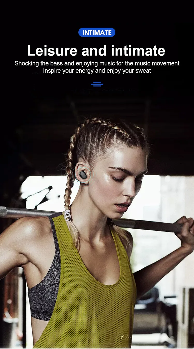 

L22 TWS Wireless Bluetooth 5.0 Headphones Waterproof 9D Stereo Earbuds LED Display Binaural Earphones With Charging Compartment