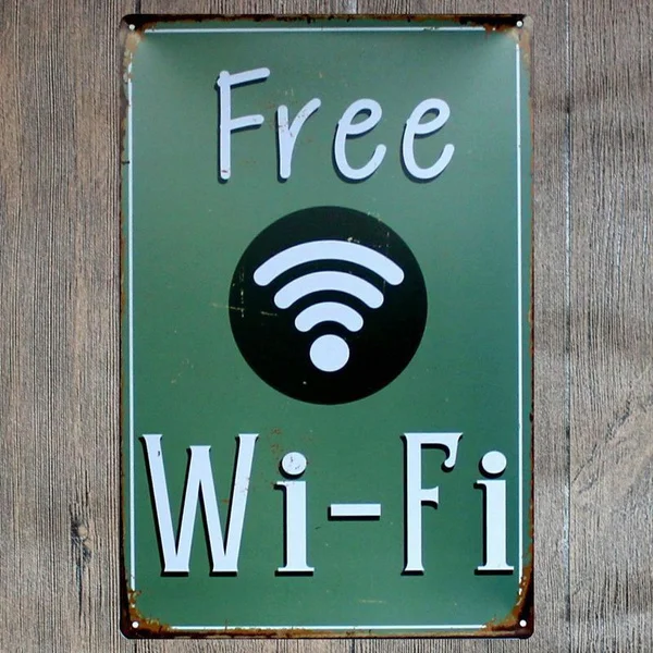 

Metal Tin Sign FREE WI-FI Bar Pub Vintage Retro Poster Cafe ART