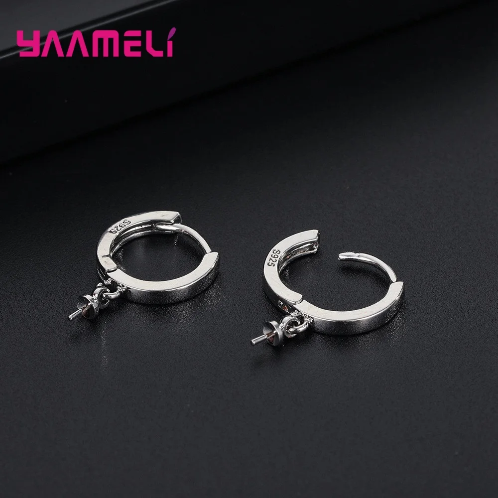 925 Sterling Silver Round Hoop Earrings Making Components Handmade DIY Jewelry Findings Circle Loop with Bail Connector | Украшения и