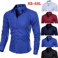 mens classic business long sleeved slim fit formal shirt