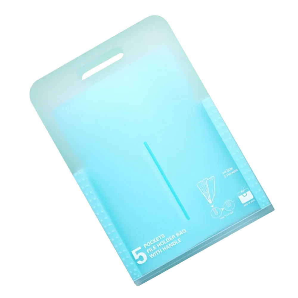 

A4 Size Accordion File Folder Multifunction 5 Pockets File Organizer with Handle