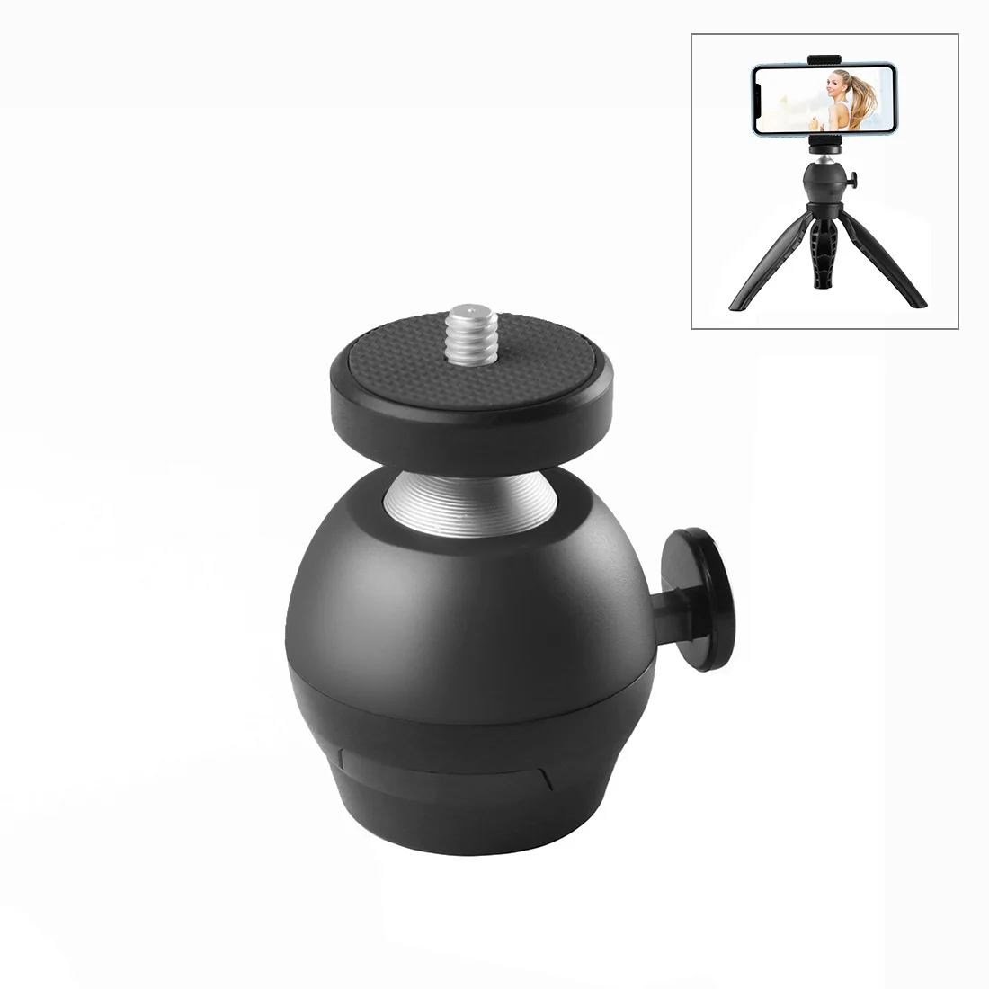 

PULUZ 1/4 inch Screw CNC Aluminum Alloy Ball Head ABS Tripod Adapter for Camera Smartphone
