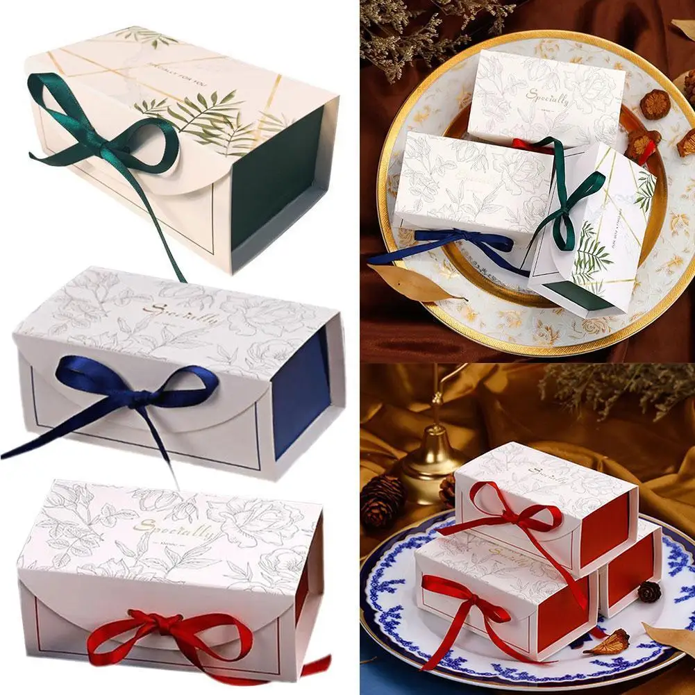 

20pcs Colorful Gift Boxes With Ribbon Birthday Party Wedding Baby Shower Package Chocolate Cookies Candy Box
