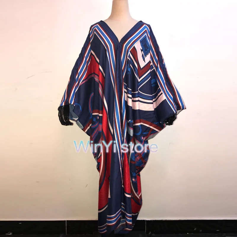 Dashiki Dress Print Autumn Party Elegant Dress Elegantes Muslim Abaya Bazin Robe Gown Broder Riche Sexy Lady Party maxi beach