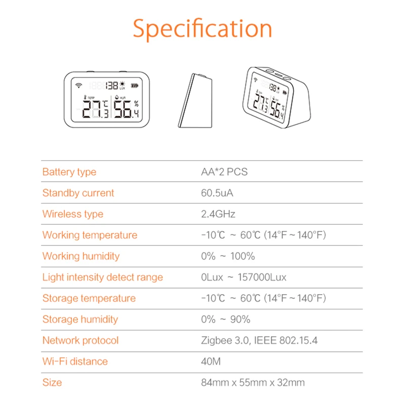 

Tuya WIFI Zigbee Temperature And Humidity Sensor Controller Meter Indoor Hygrometer Thermometer With LCD Display For Smart Home
