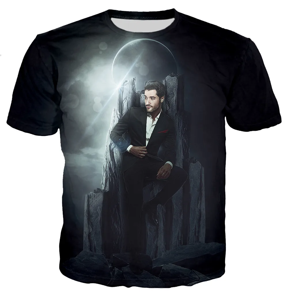 

Lucifer T Shirts for MenTV Series Lucifer 3D Print T-shirt Fashion Casual Harajuku Style T Shirt Streetwear Plus Size Tops