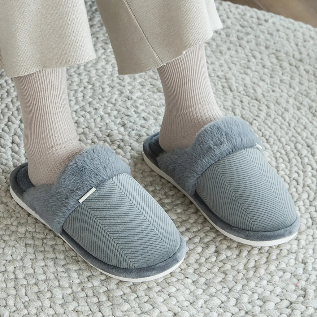 2020 Мягкие плюшевые повседневные домашние тапочки для мужчин Зима Весна Домашняя