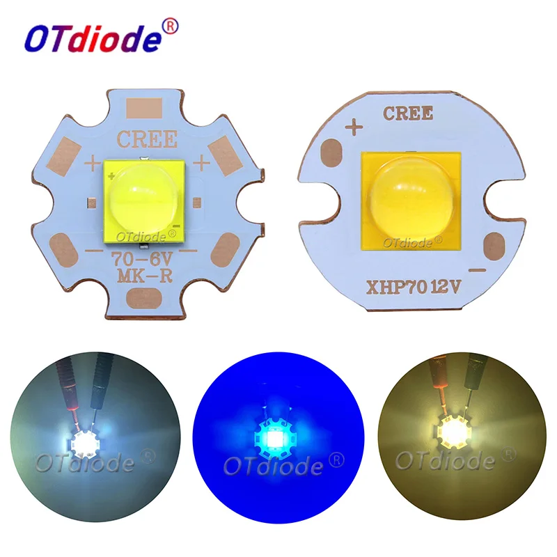Светодиодный сменный диодный излучатель Cree XHP70.2 XHP50.2 7070 20 Вт 3 в 6 12 В холодный