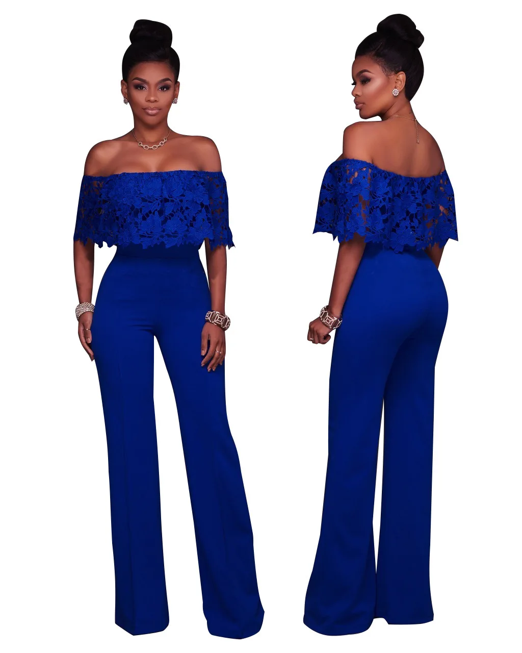 Кружевной комбинезон желтый с открытыми плечами женские Комбинезоны