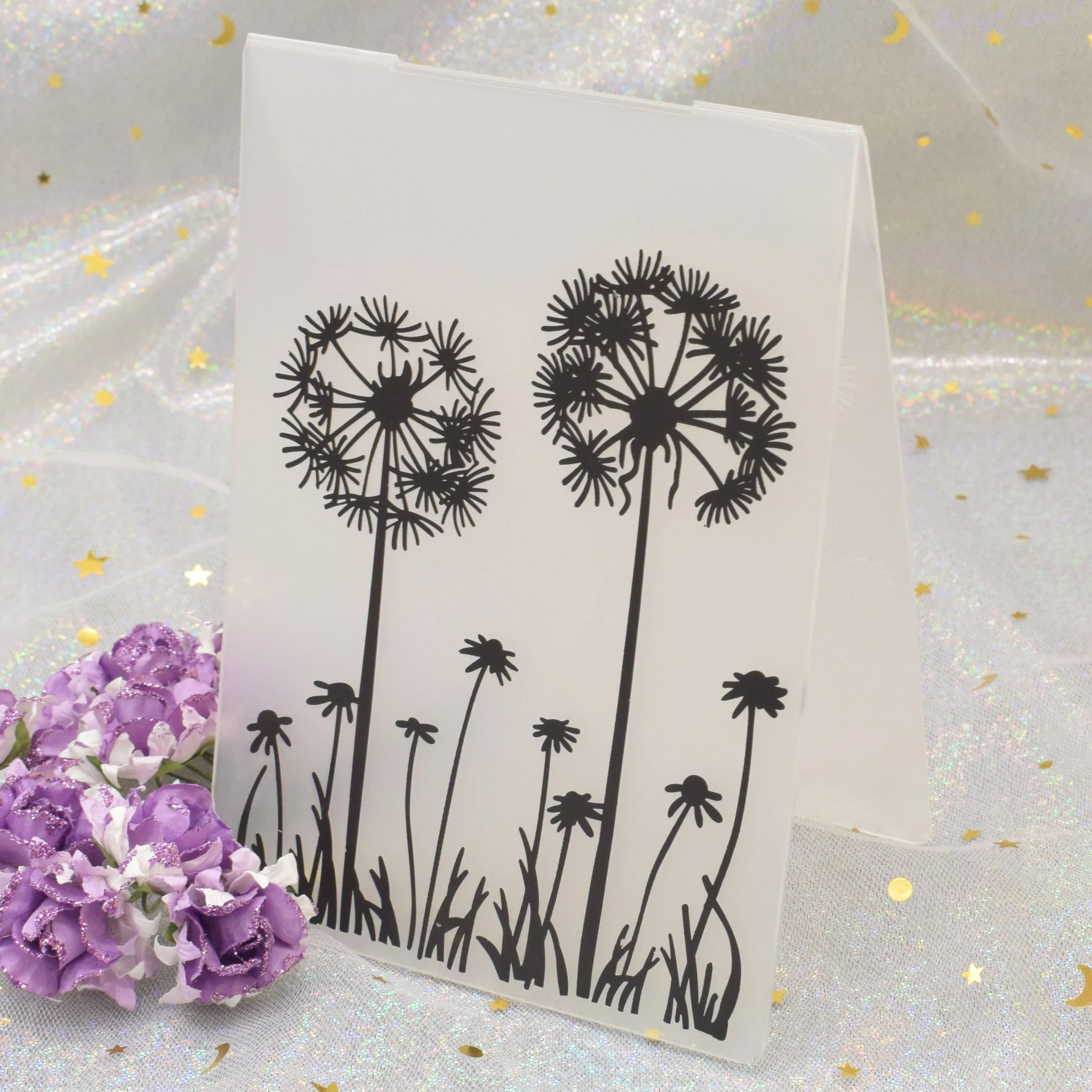 Бумажные цветы тиснение Одуванчик шаблон пластиковые папки для тиснения