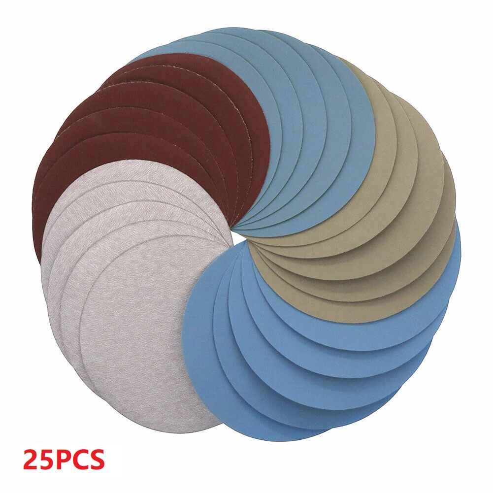 

25pcs Set Hook And Loop 5 Inch 1000 2000 3000 4000 5000Grit Sand Paper Sanding Discs Waterproof Sandpaper Wood Finishing