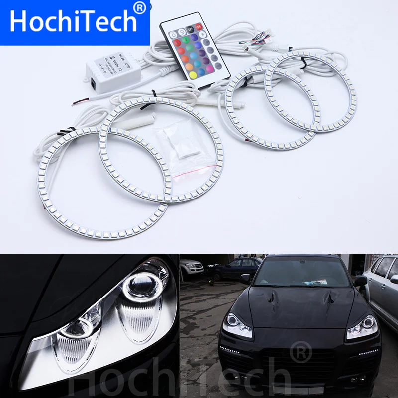

Для Porsche Cayenne 957 2007 2008 2009 Многоцветный комплект светодиодов «глаза ангела» RGB гало кольца дневного светильник дневные ходовые огни