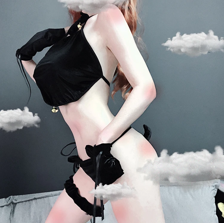 Милая женская эротическая косплейная униформа соблазнительная кошка горничная