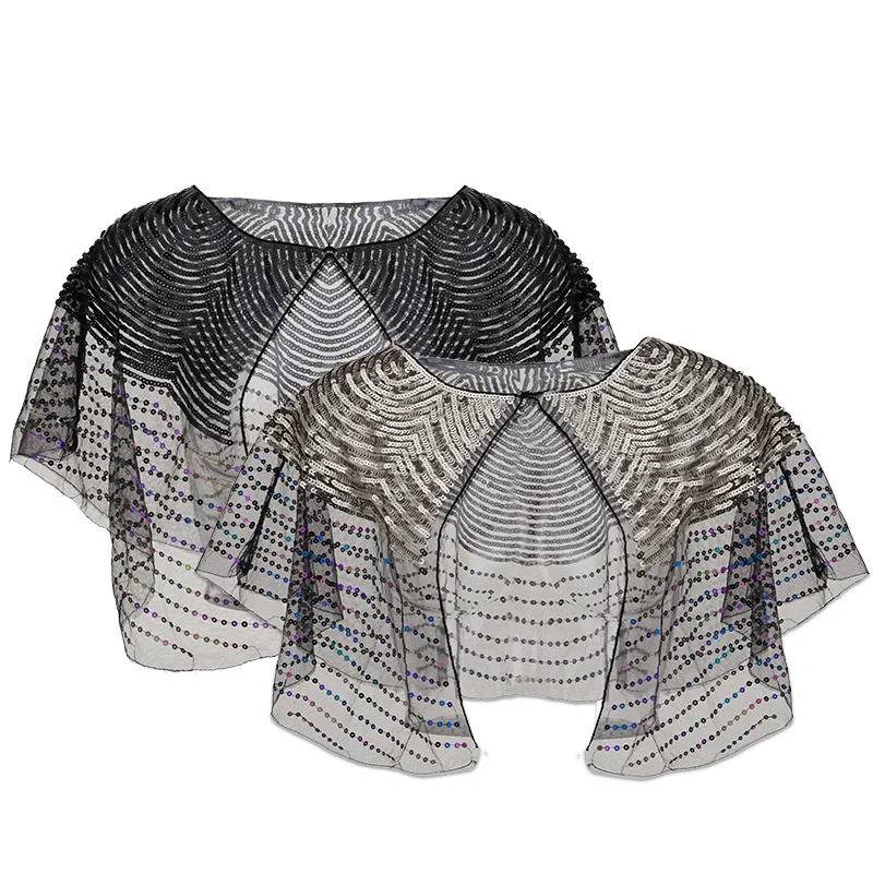 Новое поступление винтажная Свадебная сетчатая черная Золотая накидка с