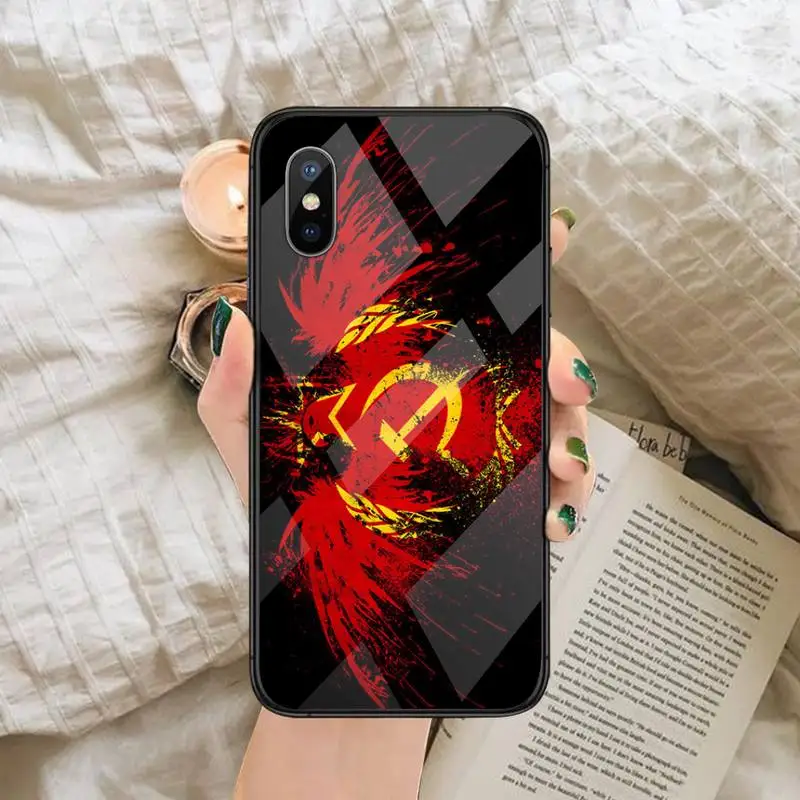 

Soviet Union USSR Flag Phone Cases Tempered glass For iphone 6 6S 7 8 plus X XS XR 11 12 mini PRO MAX