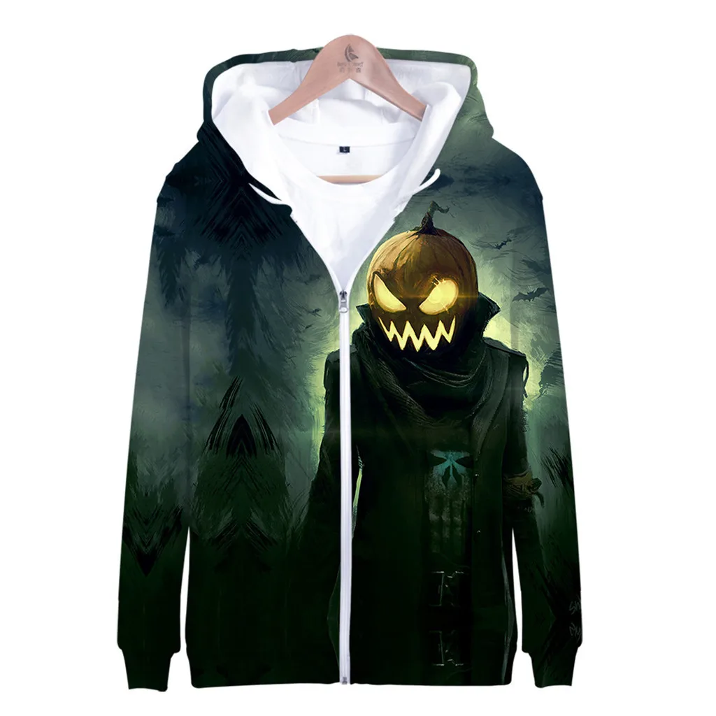Хэллоуин Для мужчин толстовки с капюшоном и свитшоты принтом страшный Монстр