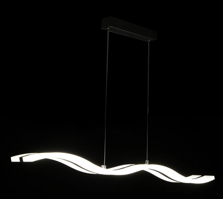 

220V 110V long line PMMA acrylic wave S shaped Modern dimmable LED chandelier hanging light lamp