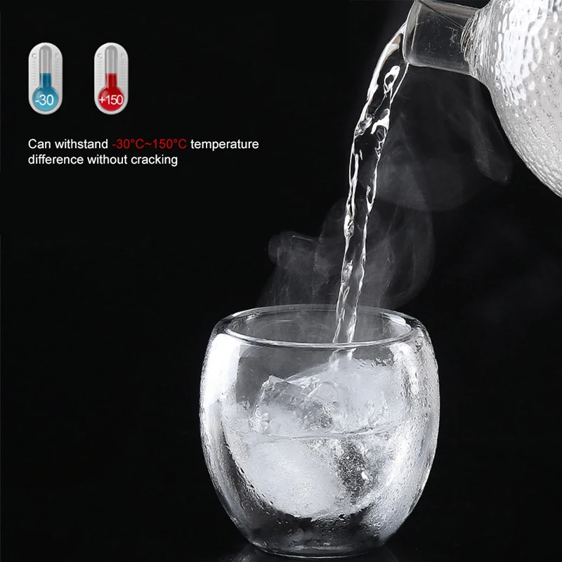 SENDIAN двойная прозрачная стеклянная чайная чашка термостойкая ручной работы