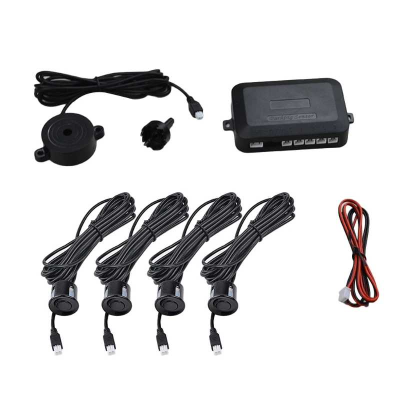 

Car Reverse Backup Parking Sensor Radar-System 4 Probes Buzzer Beeps Detection Distance Waterproof Sound Indicator 12V