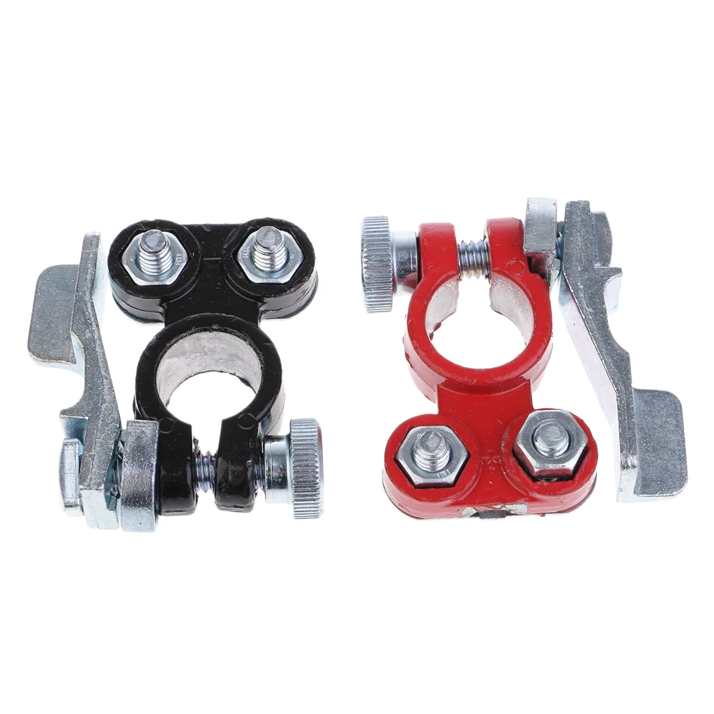 

Professional Battery Cable Terminal Clip Coated Top Terminal/Post Washer Adjustable Quick Release 1Pair(Black,Red)