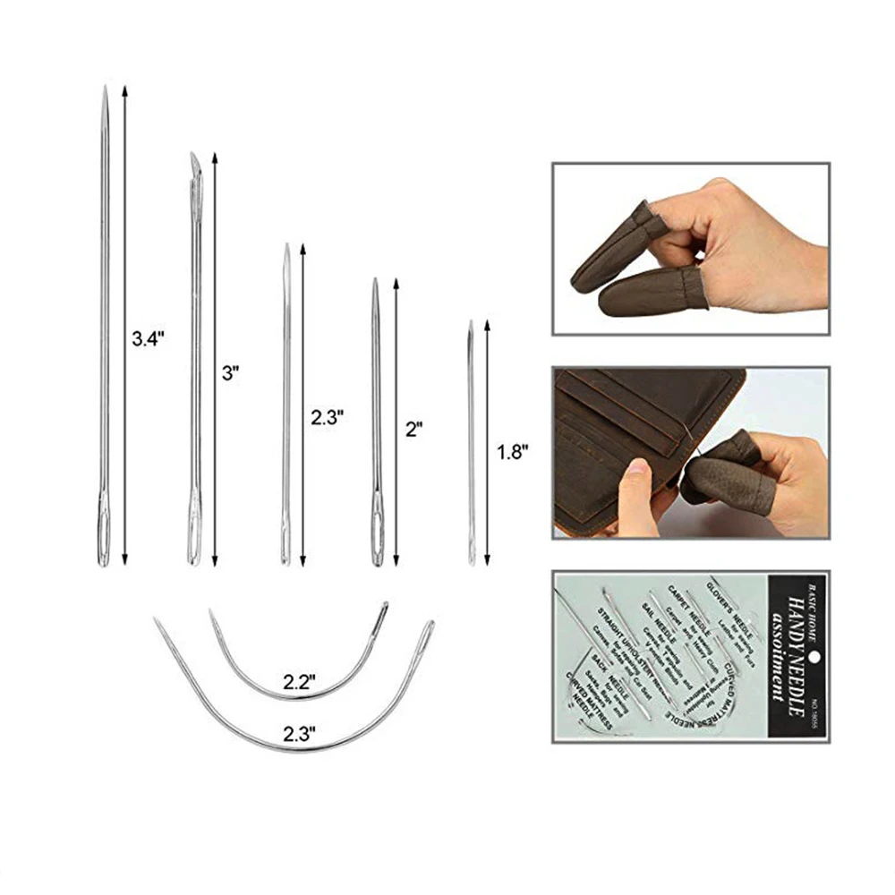 

28 Pcs Leather Tool Set Sewing Tool Kit Wax Thread Scissors Stitching Wheel Needle Thimble for Leather Processing DIY Craftwork