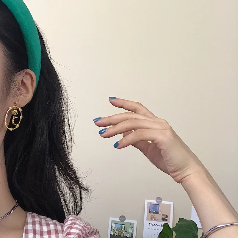 

Leouerry 925 Sterling Silver Sun Moon Star Earrings Elegant Design Long Big Circle Stud Earrings for Women Minimalist Jewelry