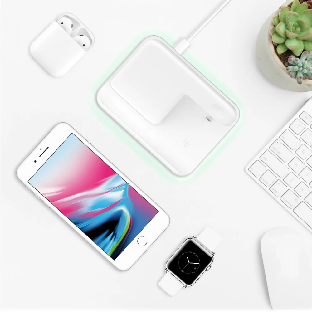3 в 1 Беспроводное зарядное устройство для iPhone 11 PRO XS MAX Samsung быстрая Беспроводная
