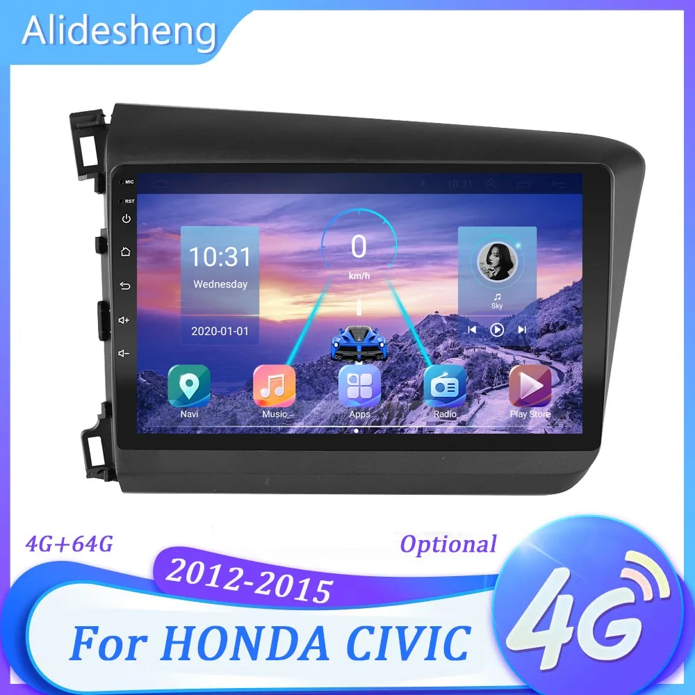 Автомобильный мультимедийный плеер для HONDA CIVIC 2012 2013 2014 2015 Android 9 0 навигация 4 Гб + 64