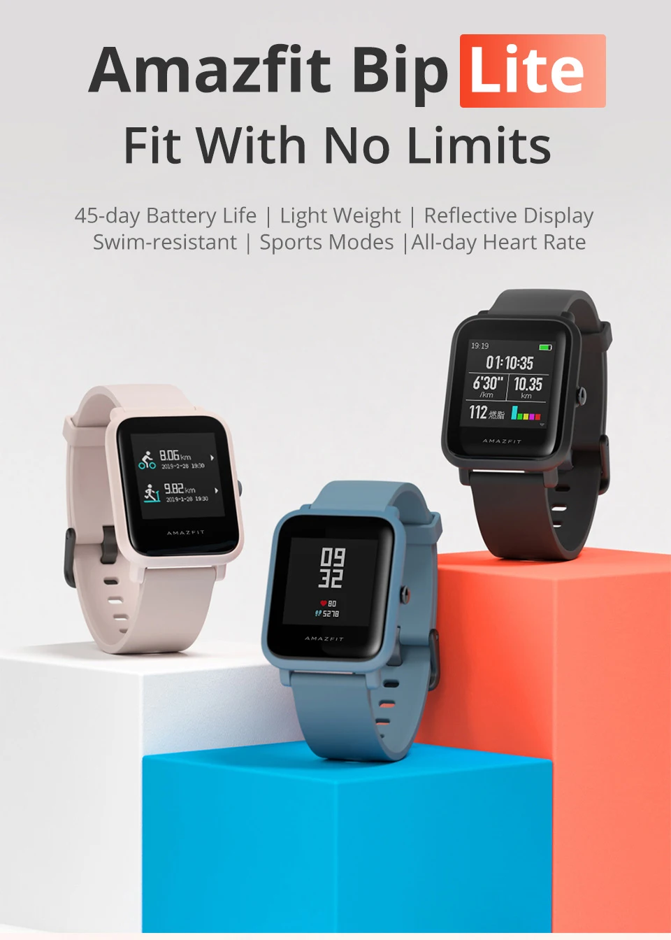 ES Amazfit Bip Lite Смарт-часы Для мужчин Для женщин gps Bluetooth Смарт-часы 45 дней Срок службы батареи 3ATM в соответствии со стандартом водонепроницаемости