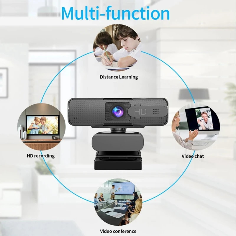 

HD 1080P USB Webcam Autofocus Web Camera for Computer Live Online Teaching Video Calling with Microphone
