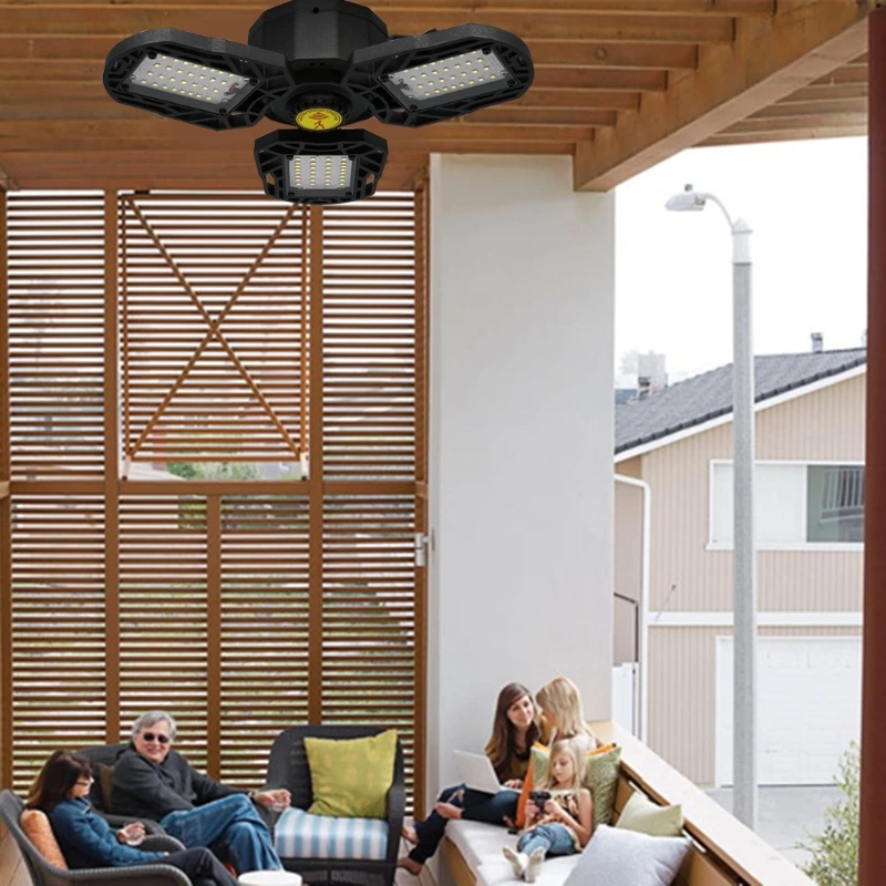 

LED Garage Light 60W Deformable LED Garage Ceiling Light with 3 Adjustable Panels for Basement Workshop Warehouse