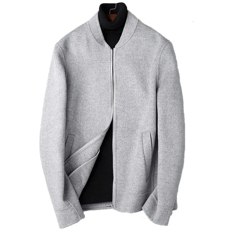 Осенне зимняя мужская куртка 100% шерстяное пальто двухстороннее уличная одежда