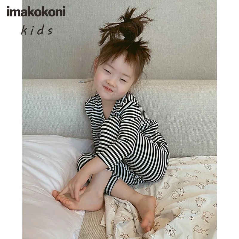 

imakokoni original design children's clothing striped polka dot autumn clothing suit 20 autumn and winter new 20454