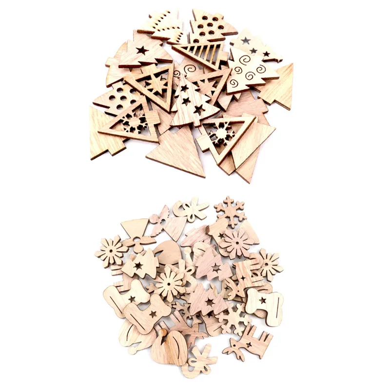 40 шт. Деревянная Рождественская елка подвесное украшение Скрапбукинг Ремесло