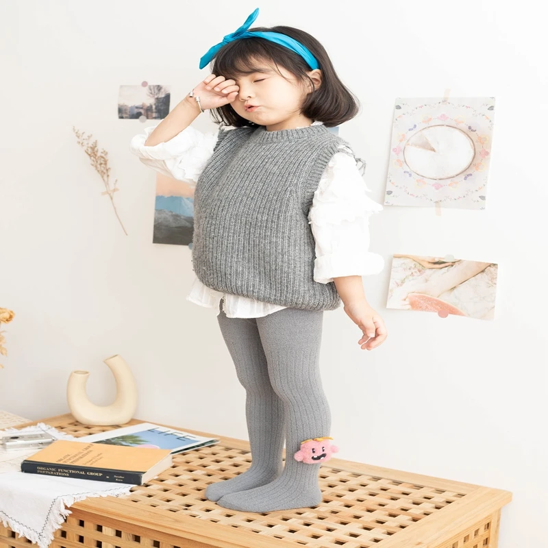 Мягкие теплые колготки для новорожденных девочек осень зима новые детские