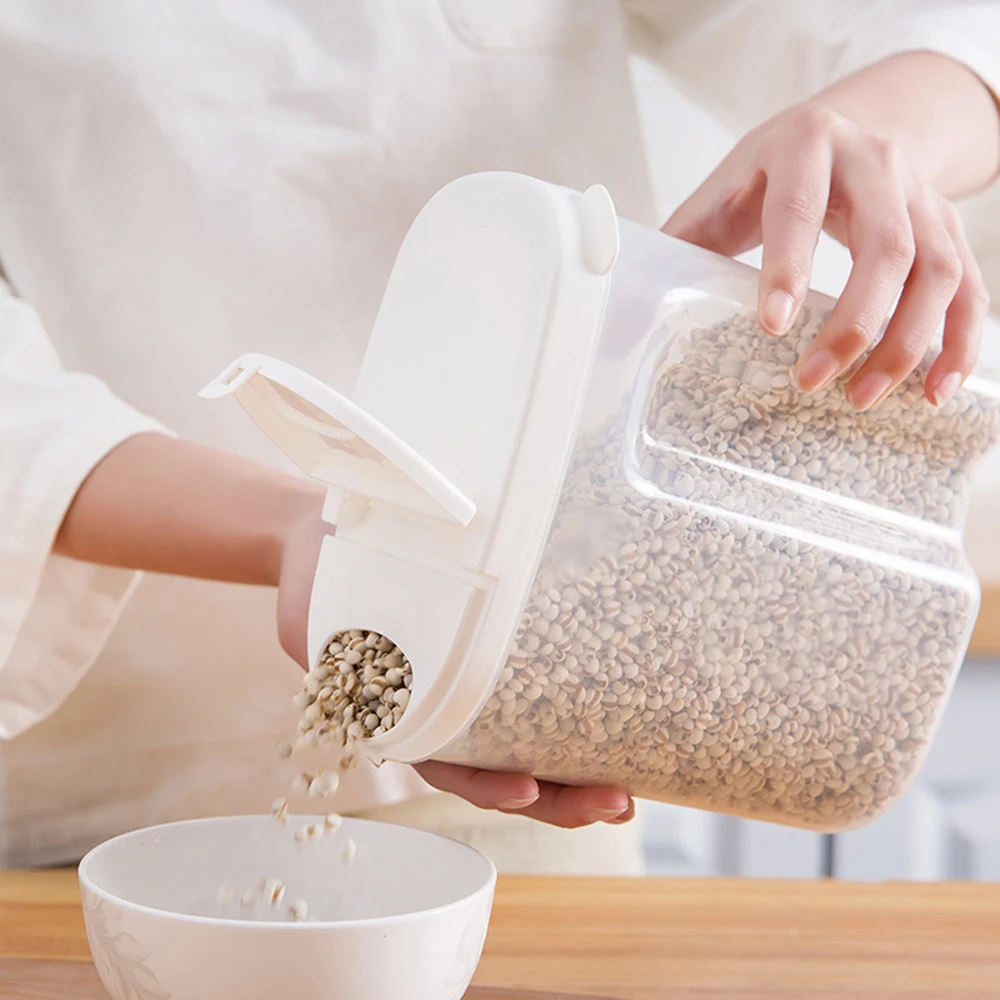 Кухня обязанность хранения бутылки пластиковый диспенсер для зерновых культур