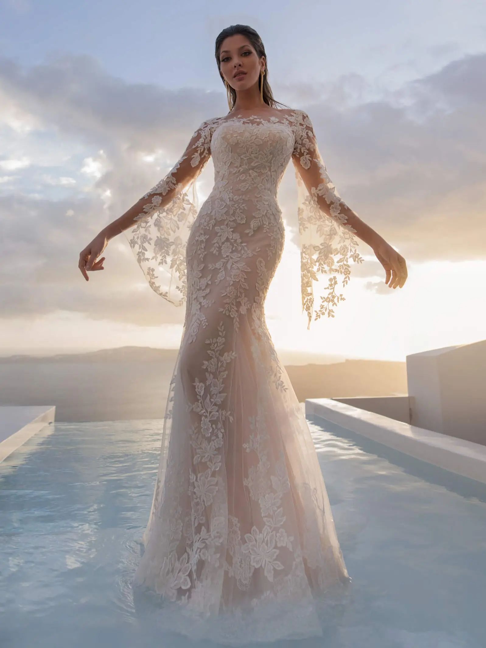 

Sexy New Mermaid Lace Wedding Dresses 2022 O-Neck Long Sleeves Court Train Tulle Bridal Gowns Robe de mariee Vestidos
