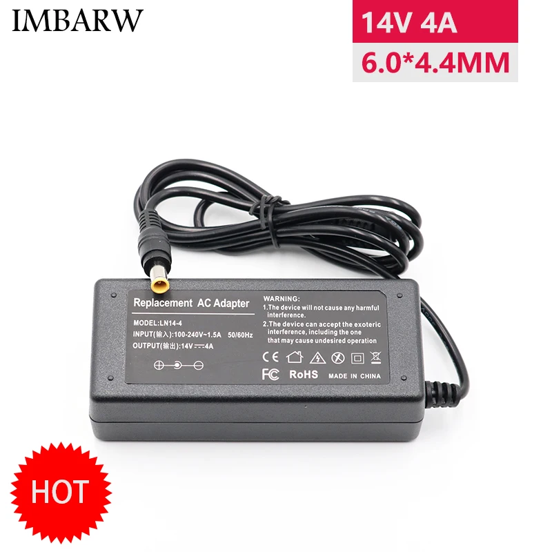

14V 4A LCD Monitor AC Power Adapter For SAMSUNG SyncMaster 770TFT 17" SMT-170QN 570S TFT 180T 18" Charger for Laptop PC Computer