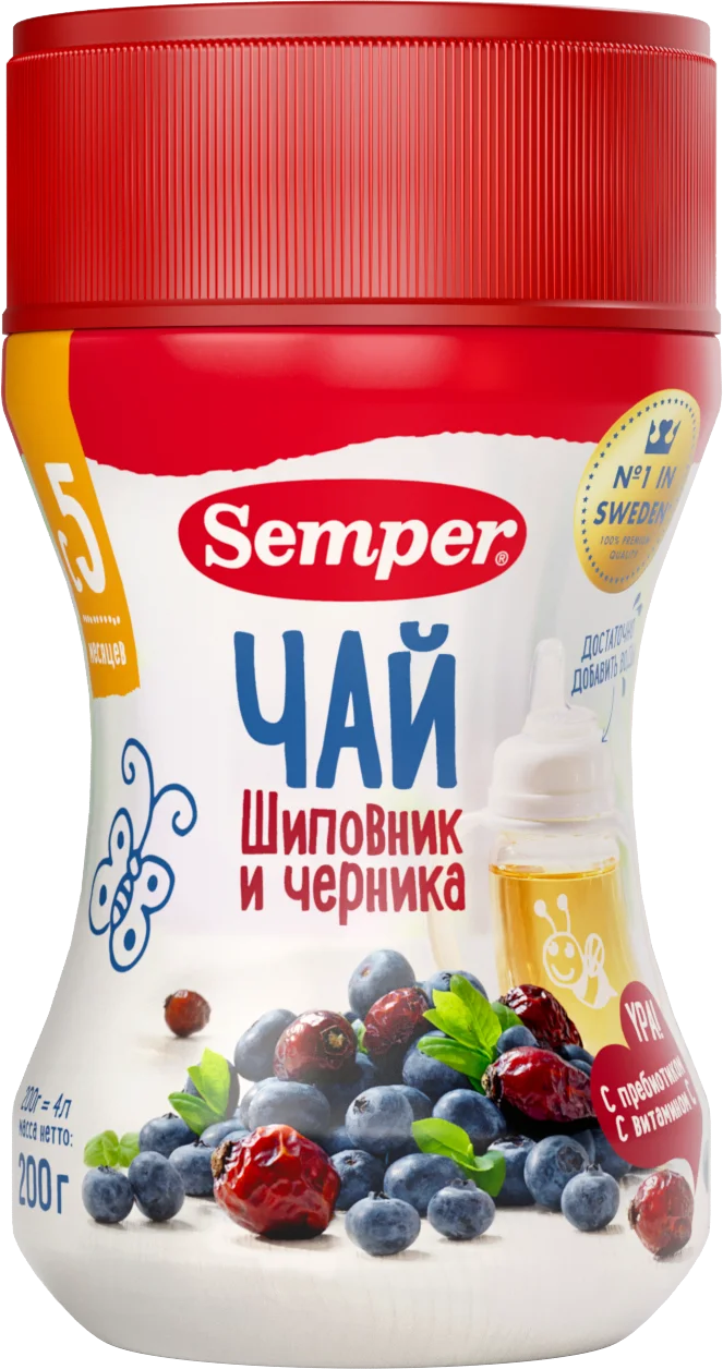 Semper чайный напиток чай травяной доброе утро шиповник черника 200г|Вода| |