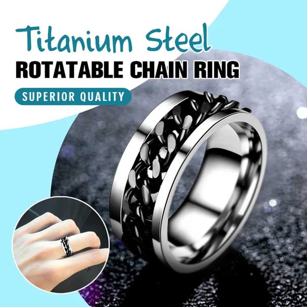 Обувь в стиле панк рок для мужчин Спиннер кольцо из нержавеющей стали
