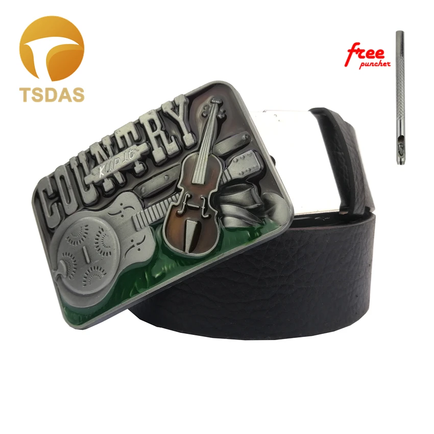 Металлический ремень с пряжкой для музыки кантри модные пряжки гитары широкий 4