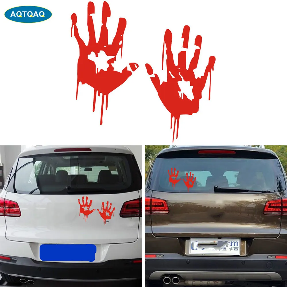 1 пара креативные автомобильные наклейки отражающие водостойкие хэндпринт