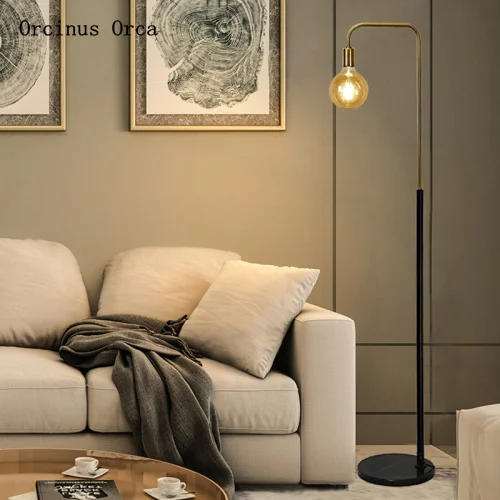 

American retro brass floor lamp living room bedroom study northern Europe creative glass fishing vertical table lamp