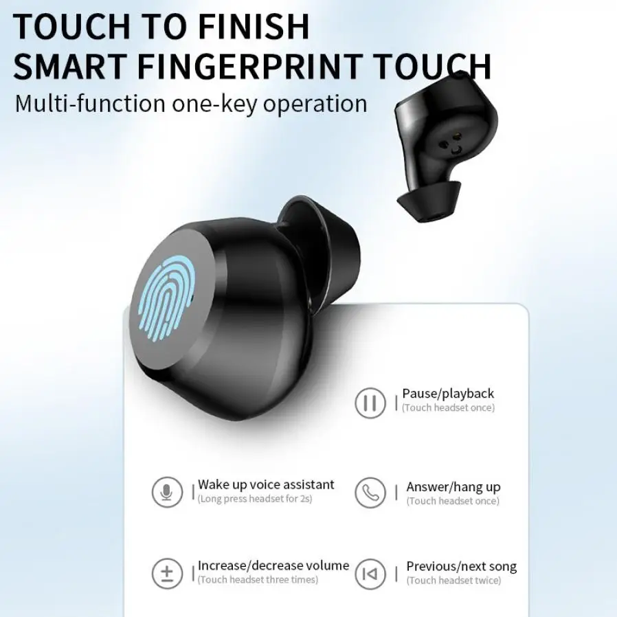 

T9 TWS Bluetooth Earphones Stereo In Ear True Wireless Headphones LED Display High Capacity Waterproof Sport Headset Earbuds