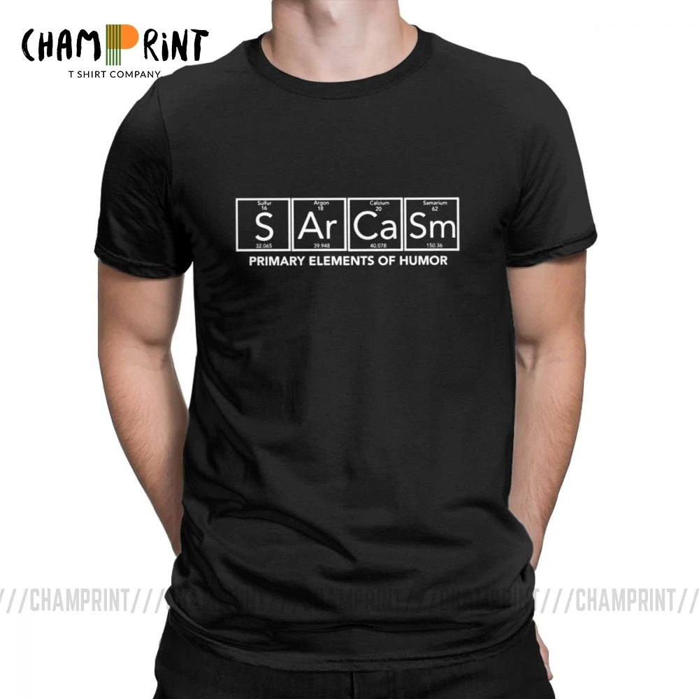 Забавная Мужская футболка Sarcasm Science Primary Ele ts Of Humor|Мужские футболки| |
