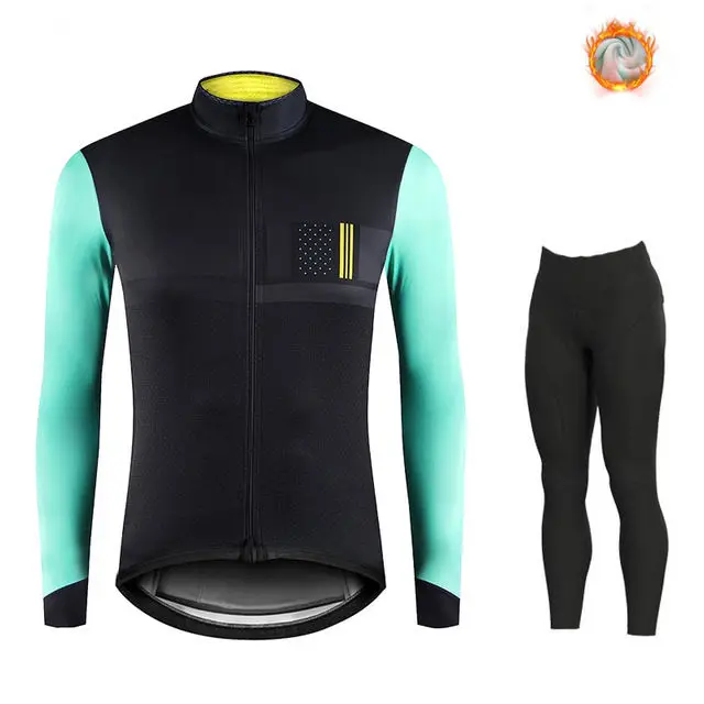 cycling jersey set 8 Зимний шерстяной костюм для велоспорта, мужской костюм для велоспорта, уличная спортивная одежда, форма для горного велосипеда, комплект для триатлона, гобайка - Цвет: cycling jersey set 8