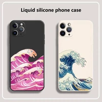 cartoon sea wave planet clear phone case for iphone 13 12 11 mini pro xs max xr 8 7 6 6s plus x 5s se 2020